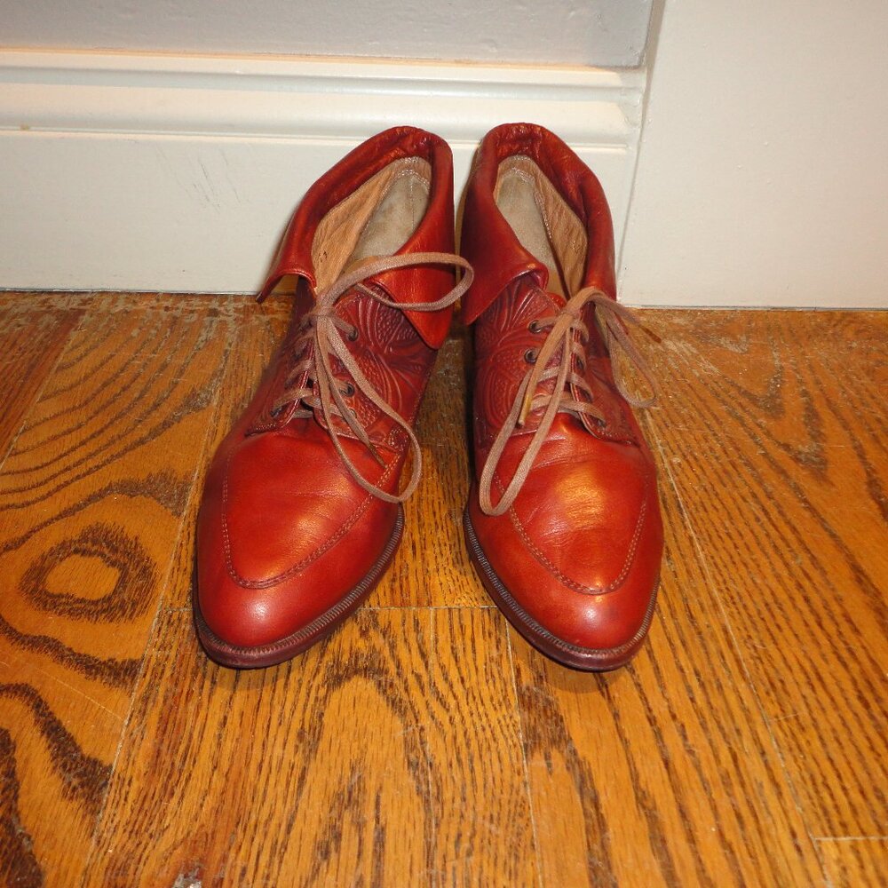 MADRAS for Romano Women's Soft Brown Leather Lace Up Heeled Oxford Size 36.5